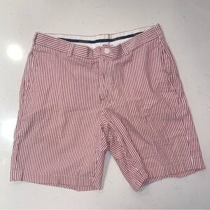 Brooks Brothers Red & White Seersucker Flat Front Shorts